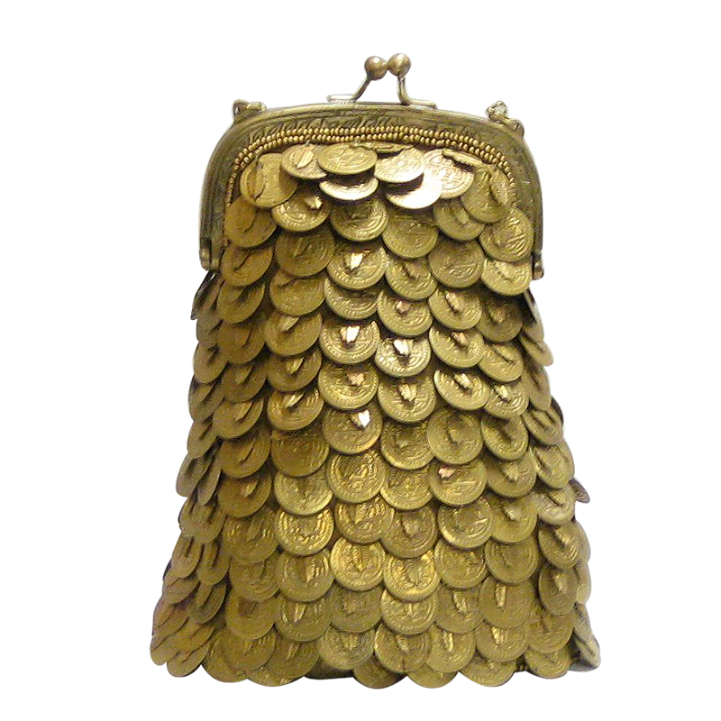 David Jeffery Handbag - Gold Medallions w/Chain Strap